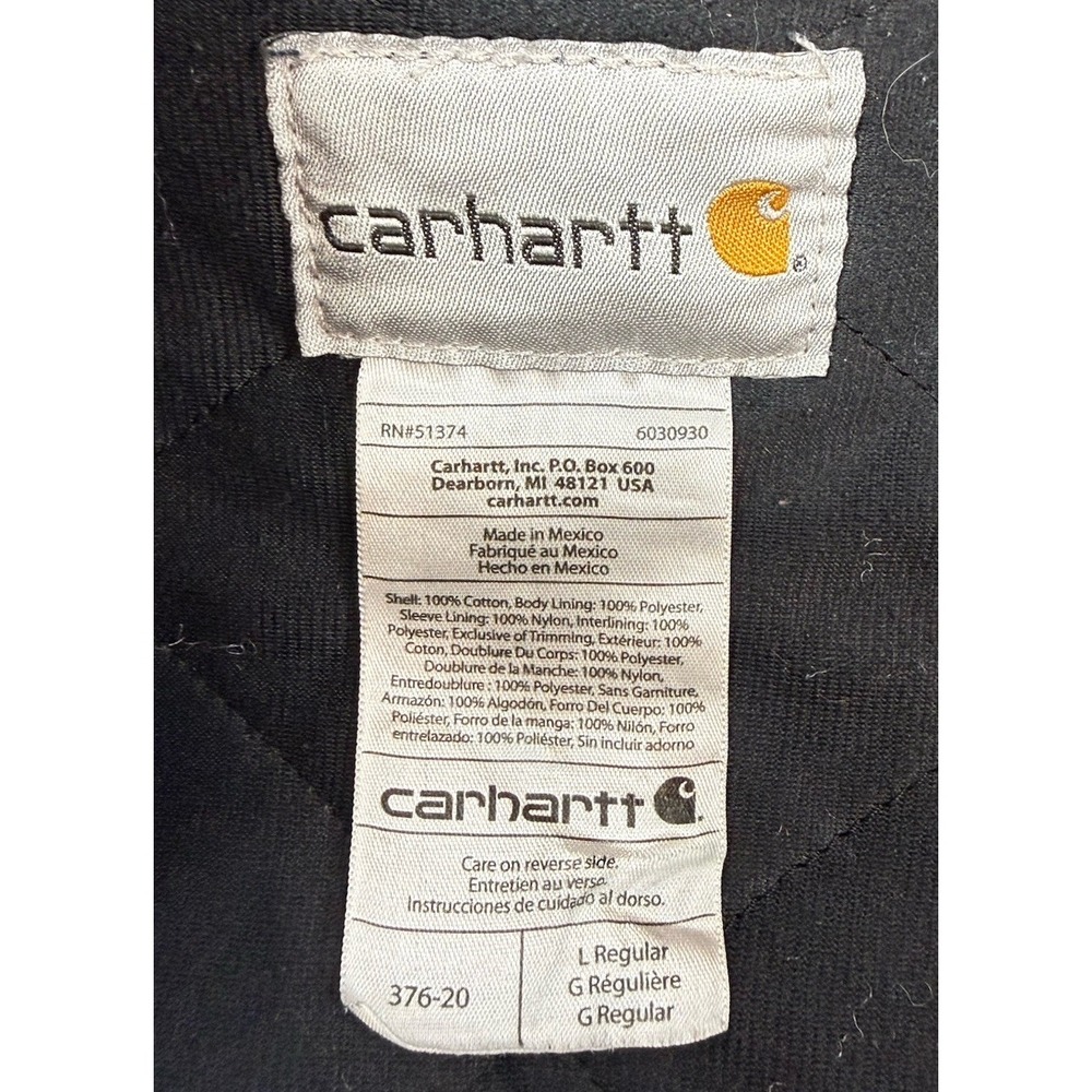 Vintage Carhartt 376-20 Navy Blue Destrsssed Rental Workwear Jacket Size Large - Picture 9 of 13